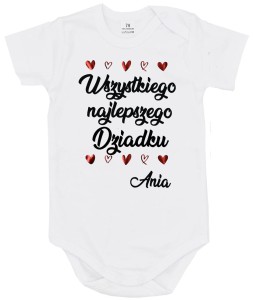 Wszystkiego najlepszego Dziadku body z imieniem wnuka