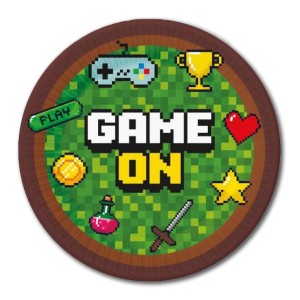Talerzyki papierowe Game On 18cm 6szt PIKSELE