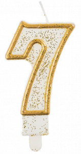 Świeczka urodzinowa Cyferka 7 złota, 6,5cm