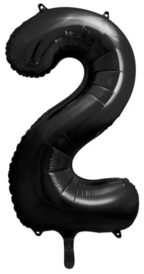 Balon foliowy Cyfra 2, 86cm, czarny XL