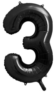 Balon foliowy Cyfra 3, 86cm, czarny XL