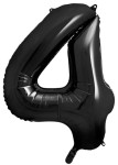 Balon foliowy Cyfra 4, 86cm, czarny XL