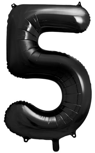 Balon foliowy Cyfra 5, 86cm, czarny XL