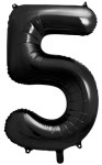 Balon foliowy Cyfra 5, 86cm, czarny XL