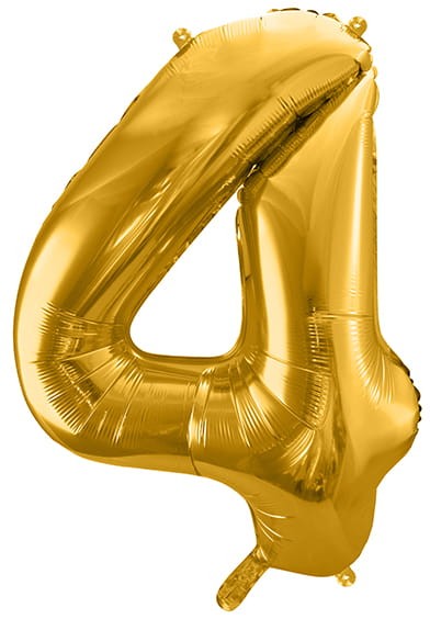 Balon foliowy Cyfra 4, 86cm, złoty XL