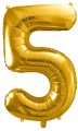 Balon foliowy Cyfra 5, 86cm, złoty XL