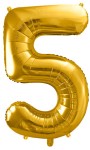 Balon foliowy Cyfra 5, 86cm, złoty XL