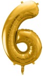Balon foliowy Cyfra 6, 86cm, złoty XL