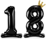 Stojący balon liczba 18 czarny 84 cm XL