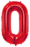Balon foliowy Cyfra 0, 86cm, czerwony XL