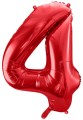 Balon foliowy Cyfra 4, 86cm, czerwony XL