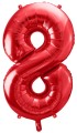 Balon foliowy Cyfra 8, 86cm, czerwony XL