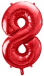 Balon foliowy Cyfra 8, 86cm, czerwony XL