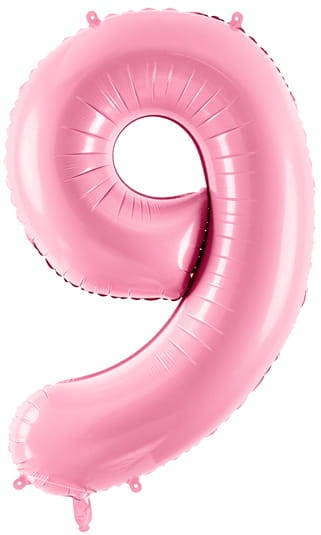Balon foliowy Cyfra 9, 86cm, różowy XL