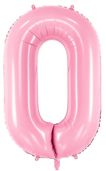Balon foliowy Cyfra 0, 86cm, różowy XL