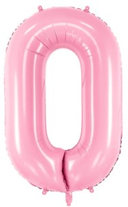 Balon foliowy cyfra 0, różowy 86cm 1szt XL