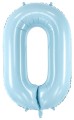 Balon foliowy cyfra 0, niebieski 86cm 1szt XL
