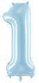 Balon foliowy cyfra 1, niebieski 86cm 1szt XL