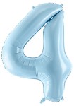 Balon foliowy Cyfra 4, 86cm, jasny niebieski XL