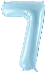 Balon foliowy Cyfra 7, 86cm, jasny niebieski XL