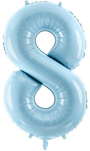 Balon foliowy Cyfra 8, 86cm, jasny niebieski XL