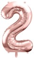 Balon foliowy Cyfra 2, 86cm, różowe złoto XL