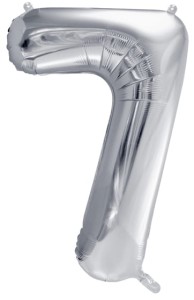 Balon foliowy Cyfra 7, 86cm, srebrny XL