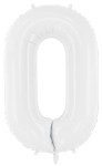 Balon foliowy Cyfra 0, 86cm, biały XL