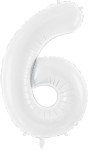 Balon foliowy Cyfra 6, 86cm, biały XL