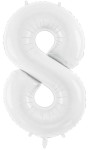 Balon foliowy Cyfra 8, 86cm, biały XL