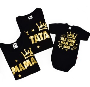 Zestaw urodzinowy mama tata dziecko - Ale szok mam już rok