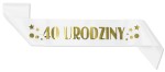 Szarfa ze złotym nadrukiem 40 urodziny