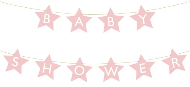 Baner Baby shower, 290x16.5 cm, jasny różowy