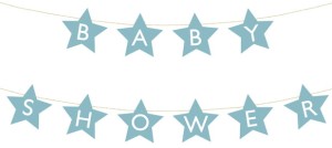 Baner Baby shower, 290x16.5 cm, jasny niebieski