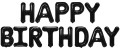 Balon foliowy Happy Birthday czarny