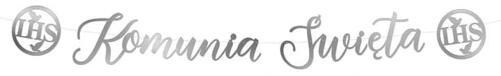 Baner komunijny Komunia Święta IHS srebrny 150cm