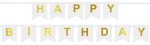 Baner urodzinowy happy birthday biały