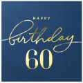 Serwetki Happy Birthday 60 granatowe 10szt