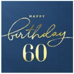 Serwetki Happy Birthday 60 granatowe 10szt.