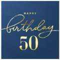 Serwetki Happy Birthday 50 granatowe 10szt