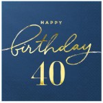 Serwetki Happy Birthday 40 granatowe 10szt