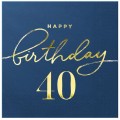 Serwetki Happy Birthday 30 granatowe 10szt.