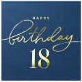 Serwetki Happy Birthday 18 granatowe 10szt.