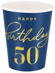 Kubek Happy Birthday 50 granatowy 220ml 6szt.