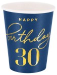 Kubek Happy Birthday 30 granatowy 220ml 6szt.