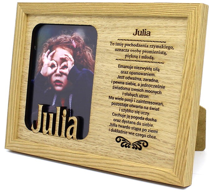 Ramka na zdjęcia z imieniem Julia