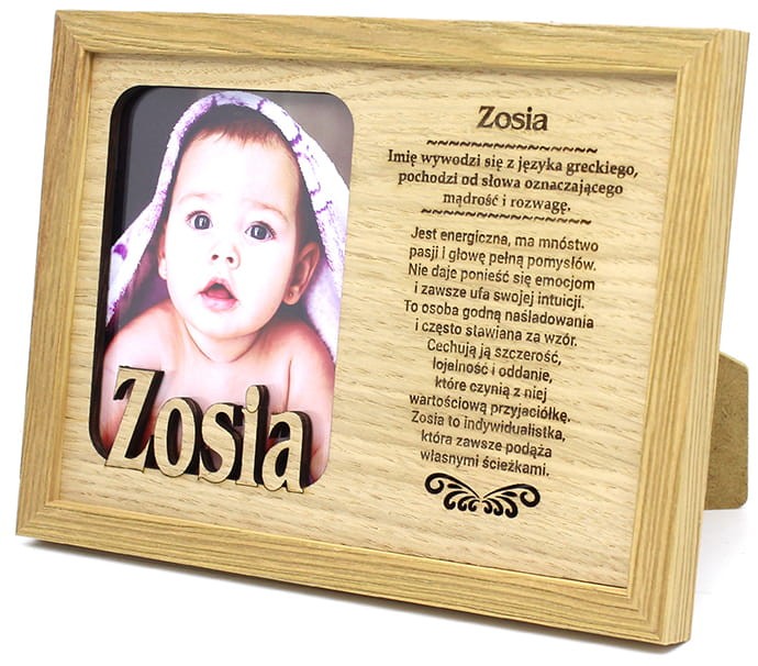 Ramka na zdjęcie z imieniem Zosia