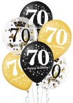 Zestaw balonów 70 urodziny z konfetti 12 cali 6szt