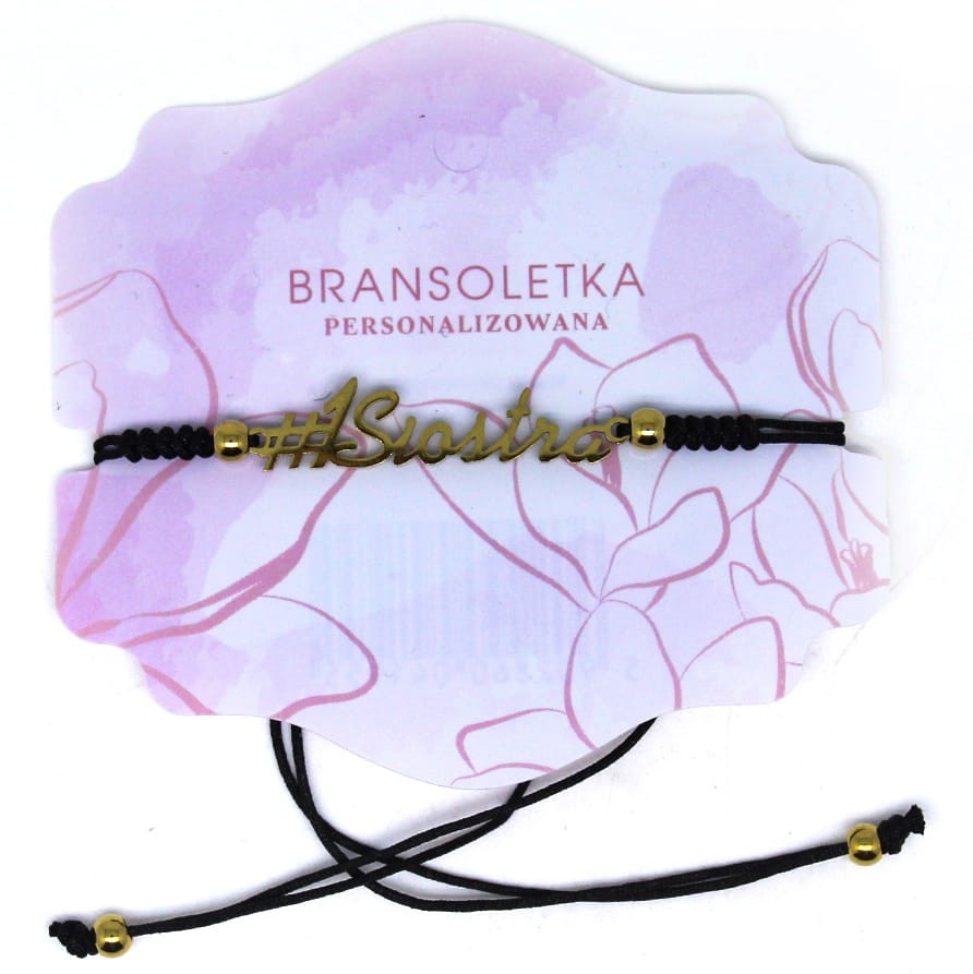 Bransoletka personalizowana z napisem Siostra