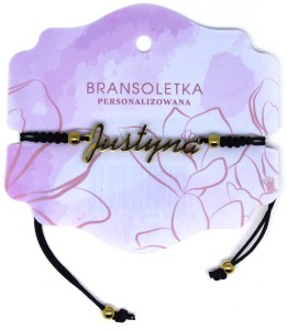 Bransoletka personalizowana z imieniem Justyna